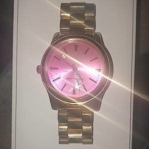 Michael Kors woman's Gold watch pink Dial